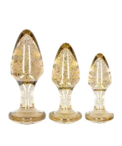 Set 3 plugs pailletés dorés en acrylique - Ouch!