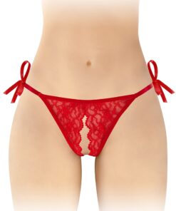 String rouge ouvert à nouer Stella - Fashion Secret