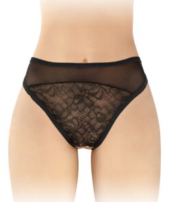 Tanga noir ouvert Ava - Fashion Secret