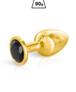 Plug bijou aluminium or et noir M - Hidden Eden