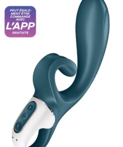 Vibro Rabbit connecté Hug Me bleu - Satisfyer