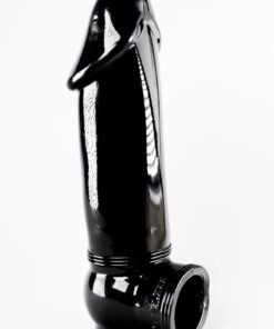 Gaine de pénis semi-réaliste noire 19x4,5 cm - Zizi